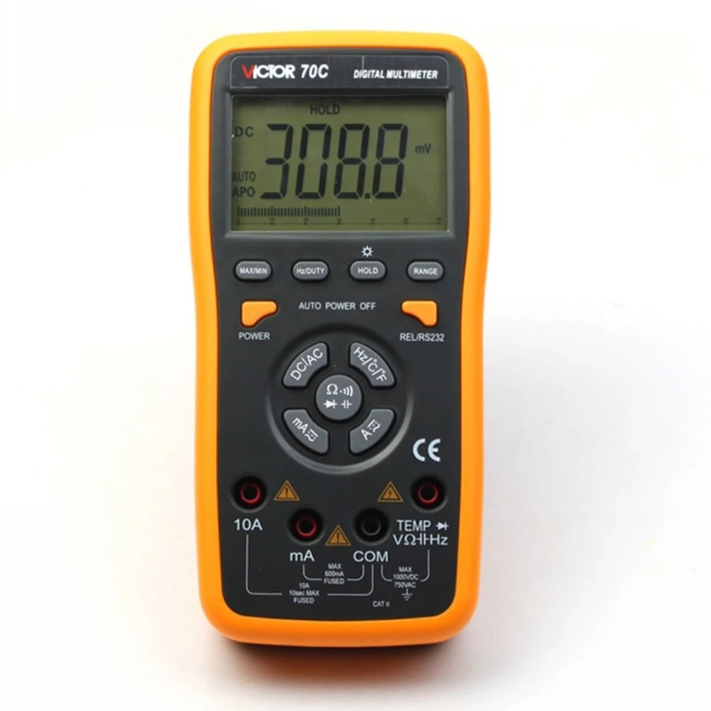Digitalni multimeter z avtorangiranjem Victor 70C z USB povezavo za PC za natančne meritve