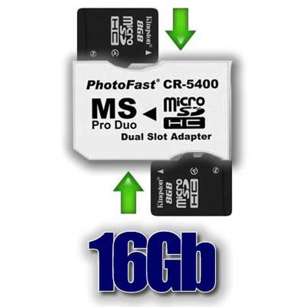 Paket adapter 2xmicroSDHC na MS Pro Duo 16GB za PSP in PSP Slim