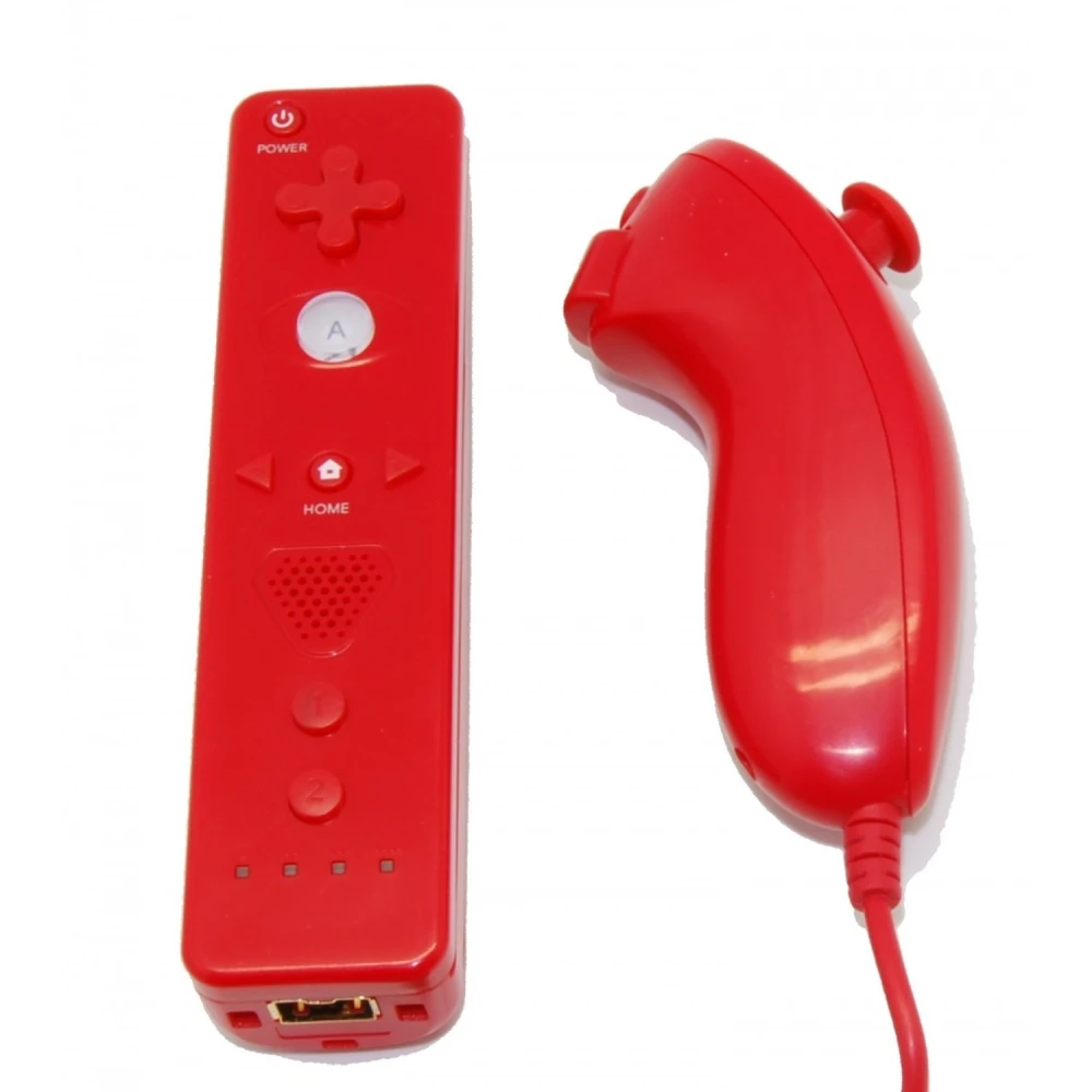 Paket Wii Remote z vgrajenim Motion Plus in združljivim Nunchuckom, rdeč