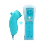 Paket Wii Remote z vgrajenim Wiimotionplus + združljiv Nunchuck modri