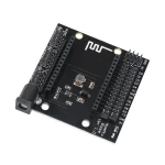 Detalle de cabeceras y zócalo de alimentación de la placa breakout NodeMCU V3