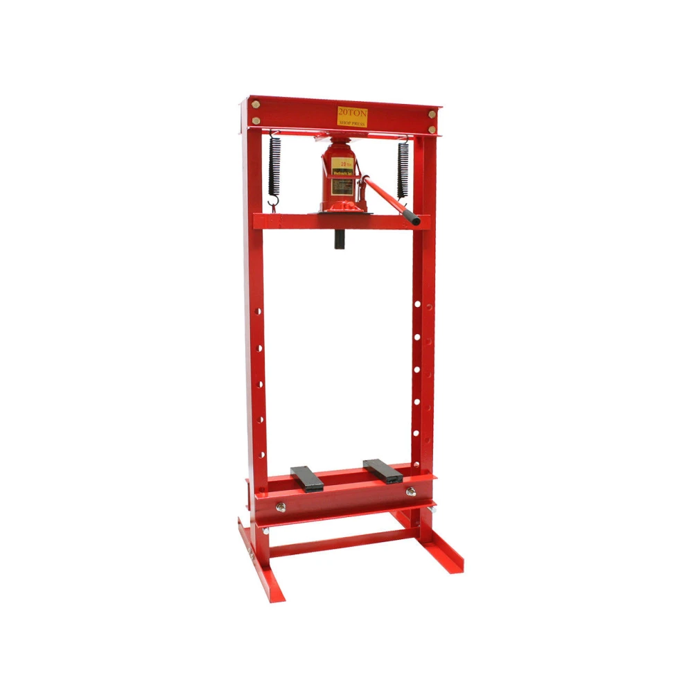 Prensa hidráulica 20 toneladas TSX TOOL vista lateral en taller