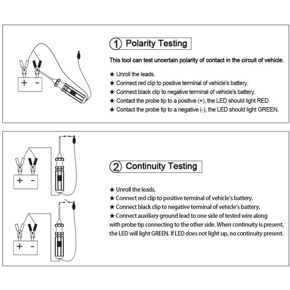 DY18 tester vezja za avto, 12V in 24V za električno diagnostiko