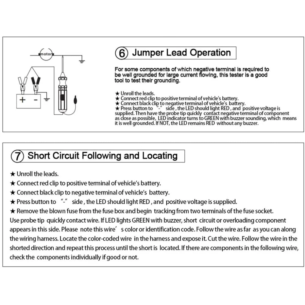 DY18 tester vezja za avto, 12V in 24V za električno diagnostiko