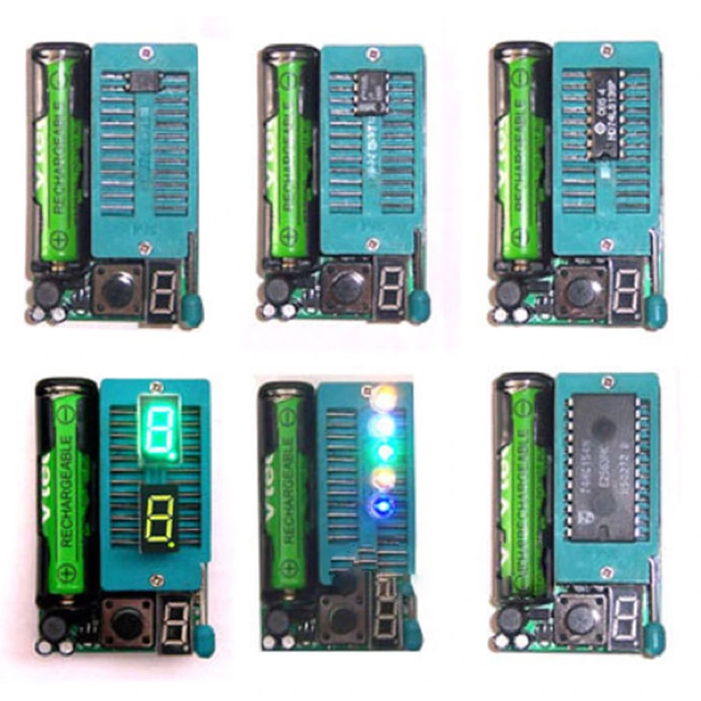Probador IC y LED KT152 con batería AAA incluida y botón de test