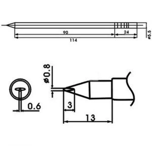 Spajkalna konica Aoyue LF-08LD z vgrajenim uporom za spajkalne postaje