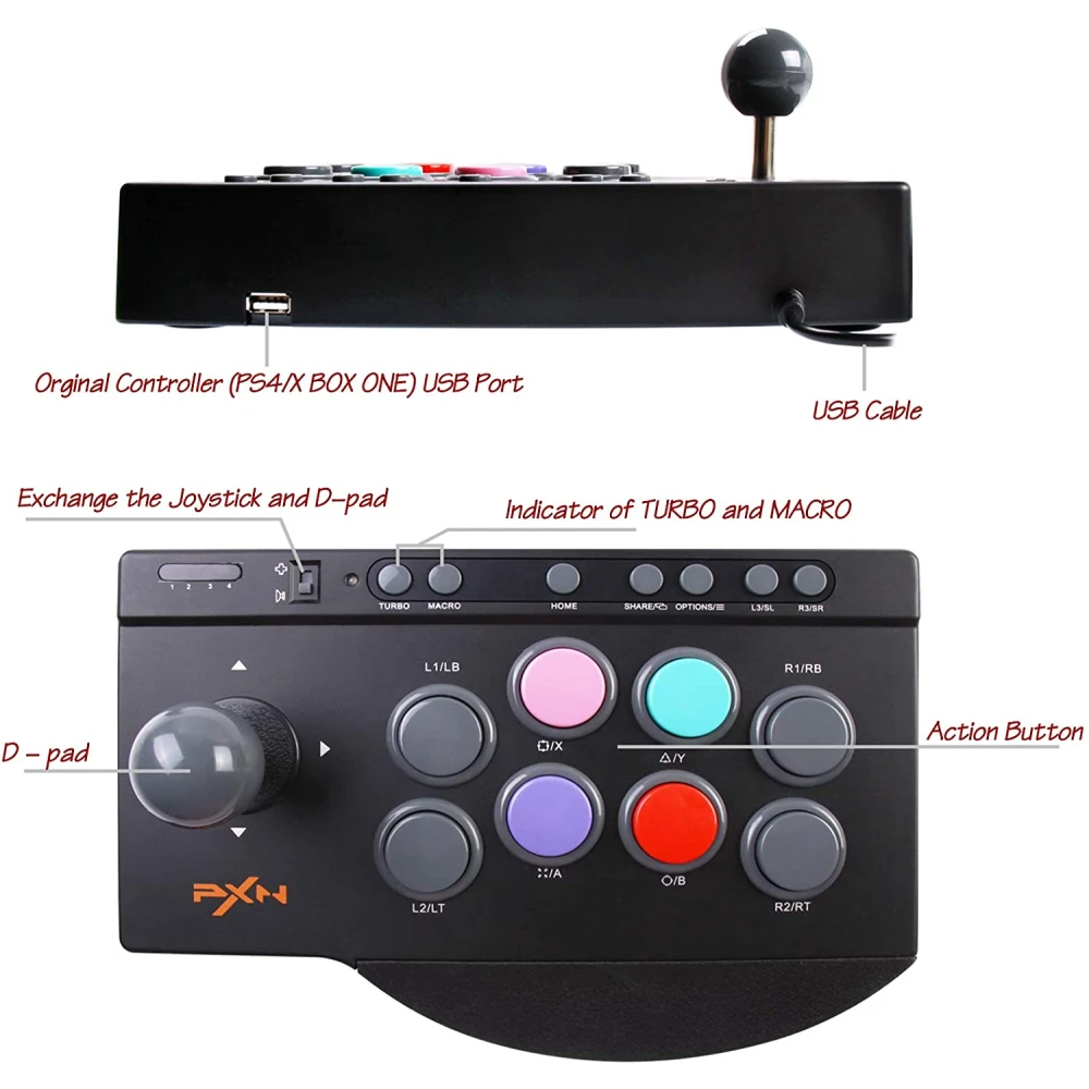 PXN 0082 arcade stick za PS3 - večplatformski arcade joystick