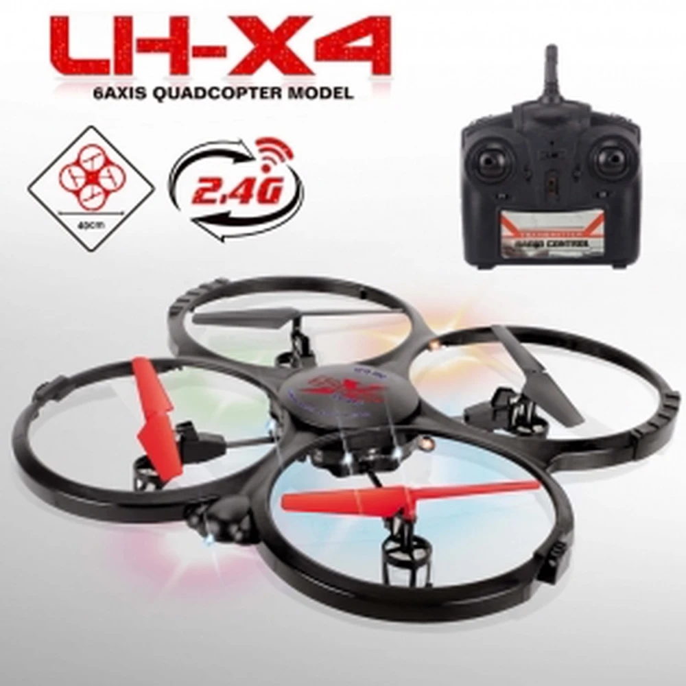 Quadcopter LH-X4 2,4 GHz 4 kanali s 6 osmi in žiroskopom, velikost 32,5 cm