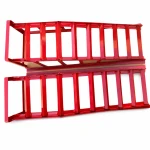 Jeklenke Rampe za Avto 2 Toni (4.400 lbs) — Komplet 2 Prenosnih Servisnih Ramp za Menjavo Olja in Vzdrževanje, Rdeče TSX TOOL