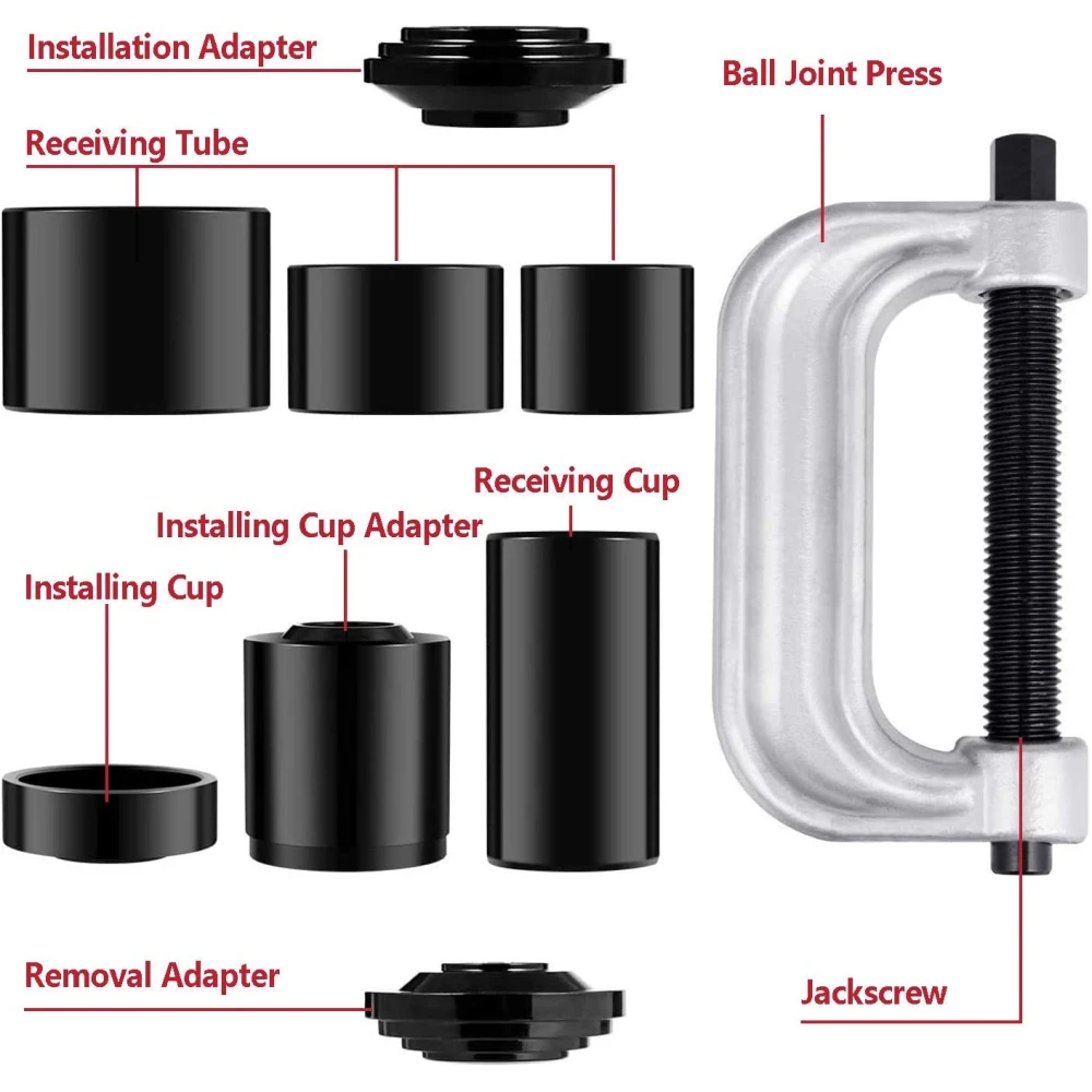 10-delni set izvlekača in vstavljača krogelnih zglobov in silentblokov 4x4 za terenska vozila