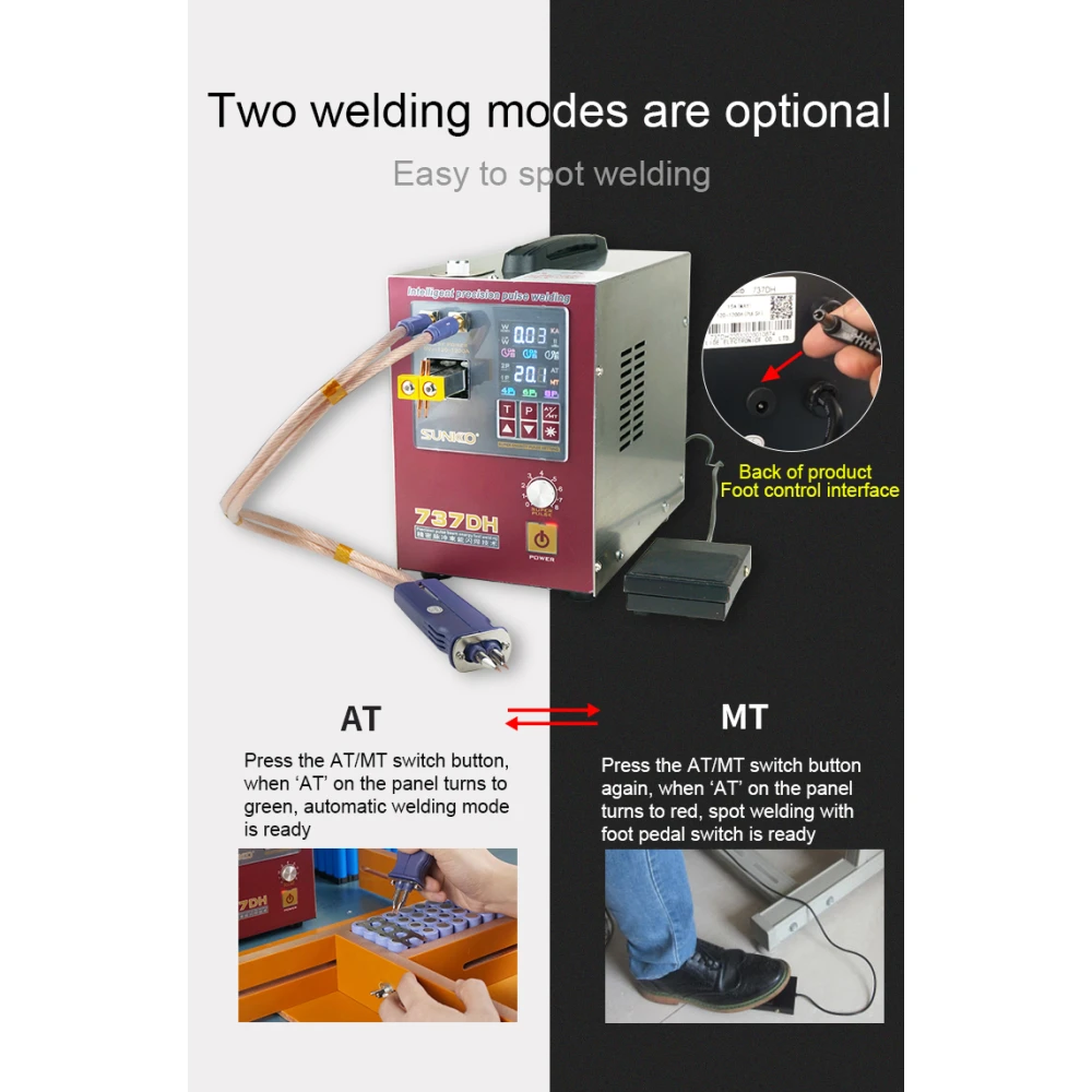 Točkovni varilnik Sunkko 737DH za izdelavo baterij 18650 14500 21700