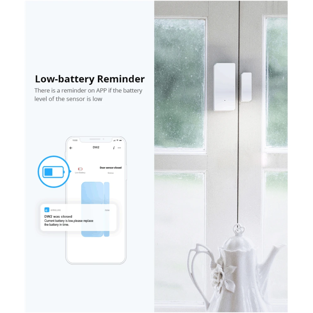 SONOFF SDW2 WiFi brezžični senzor za vrata in okna