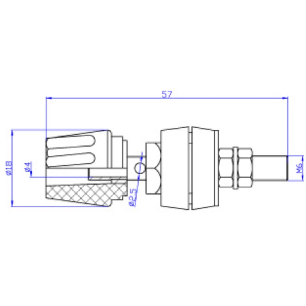 4 mm ženski terminali rdeč črn 60V 50A 2 kos Amass za panel