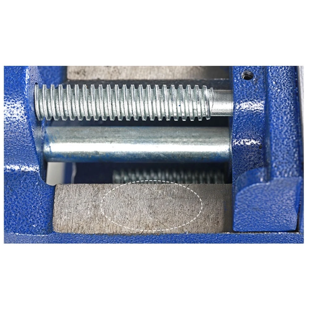 Vista lateral del tornillo de banco de hierro fundido 100mm TSX TOOL