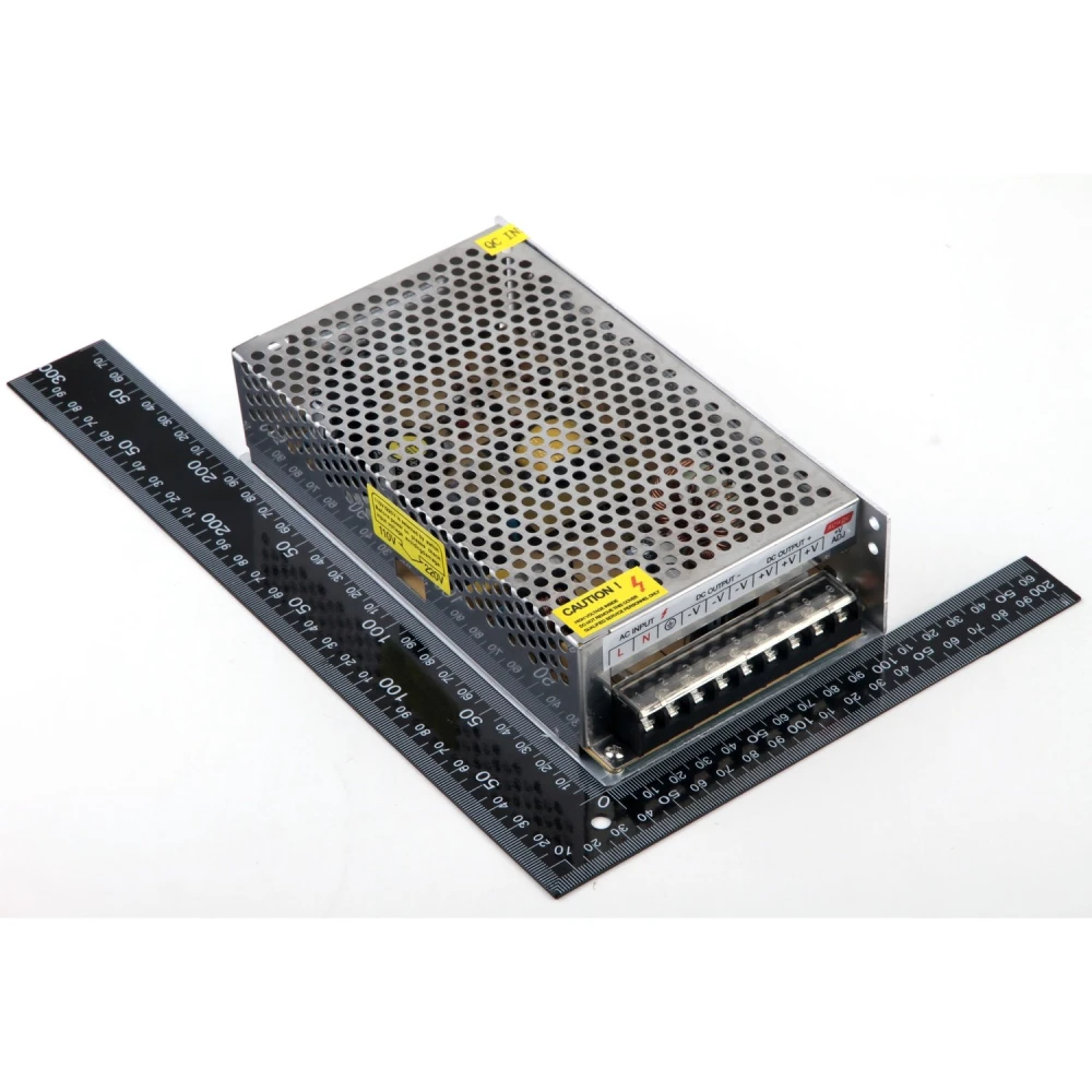 Detalle de conectores tipo Screw Terminal Block en transformador 24V 10A