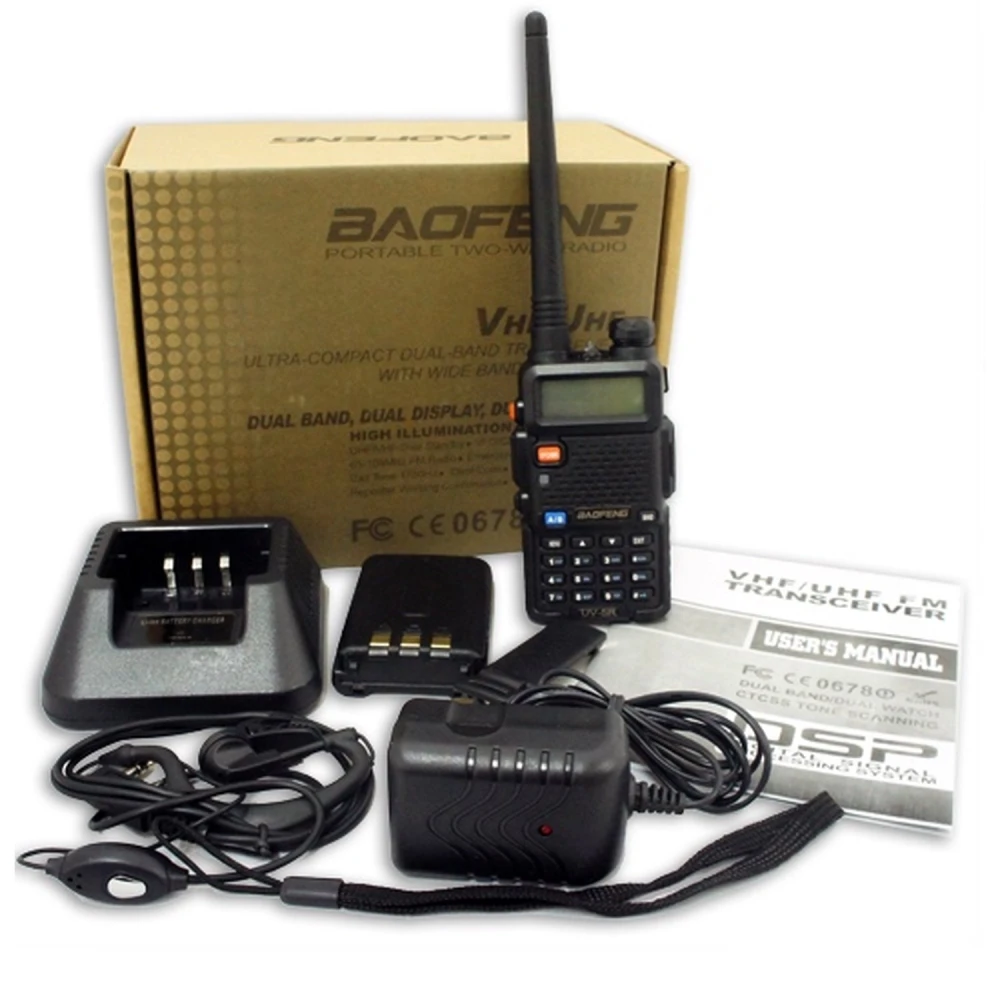 Baofeng UV-5R 8W walkie talkie s slušalko in VHF/UHF